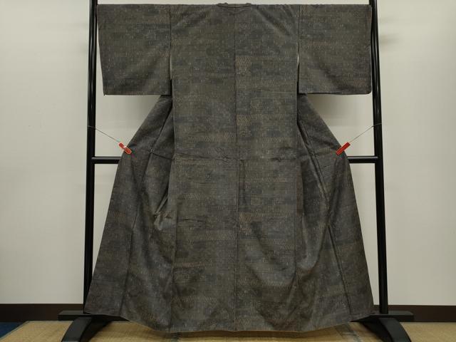 平和屋着物●本場真綿彩結城紬　エ霞草花文　証紙付き　正絹　逸品　CABG2096ze