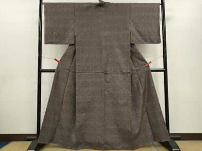 平和屋着物●結城紬　はたおり娘　亀甲吉祥文　正絹　逸品　未使用　CABG2097ze