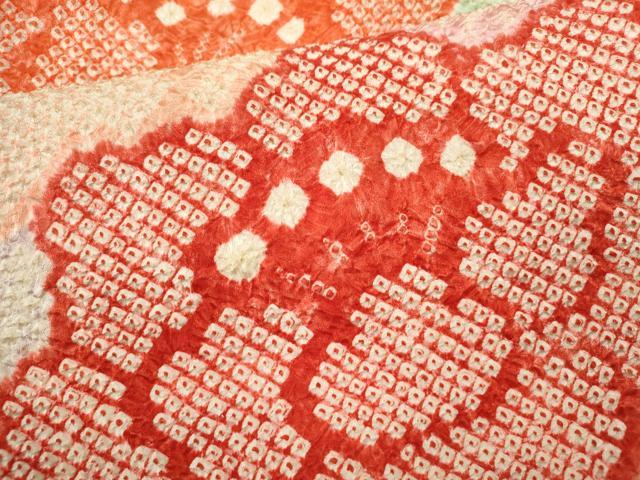 平和屋着物●豪華振袖　総絞り　道長草花文　正絹　逸品　CABG2098ze