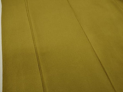 平和屋着物●上質な色無地　芥子色　反端付き　正絹　逸品　CABG2102ze
