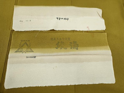 平和屋着物●上質な色無地　芥子色　反端付き　正絹　逸品　CABG2102ze