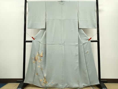 平和屋着物●金彩友禅　卓越技能者・名工・和田光正　訪問着　陶器草花文　金銀彩　正絹　逸品　CABG2104ze