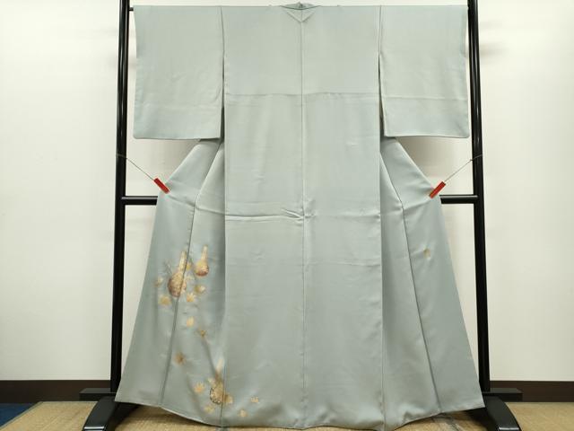 平和屋着物●金彩友禅　卓越技能者・名工・和田光正　訪問着　陶器草花文　金銀彩　正絹　逸品　CABG2104ze