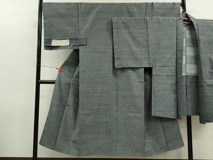 平和屋着物●男性　本場塩沢紬　アンサンブル　100亀甲　総詰め　証紙付き　正絹　逸品　CABG2107ze