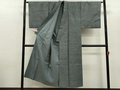 平和屋着物●男性　本場塩沢紬　アンサンブル　100亀甲　総詰め　証紙付き　正絹　逸品　CABG2107ze