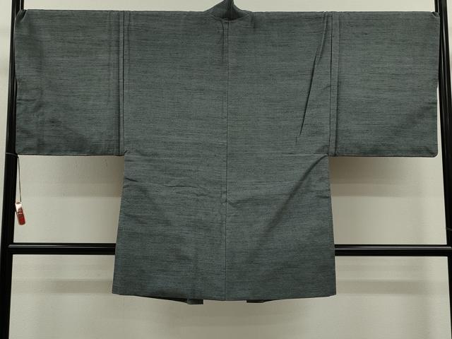 平和屋着物●男性　本場塩沢紬　アンサンブル　100亀甲　総詰め　証紙付き　正絹　逸品　CABG2107ze