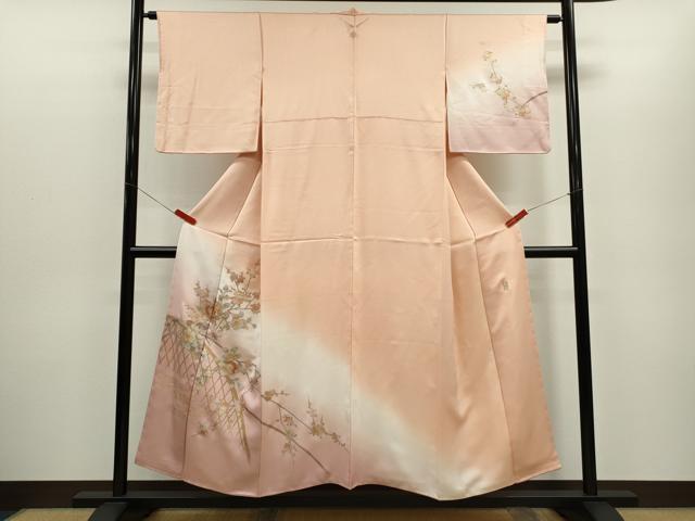 平和屋着物●金彩友禅　卓越技能者・名工・和田光正　訪問着　籬枝花文　暈し染め　金銀彩　正絹　逸品　CABG2110ze