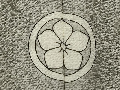 平和屋着物●本草木染作家　瑞寶　色無地　吉祥地紋　白鼠色　正絹　逸品　CABG2115ze