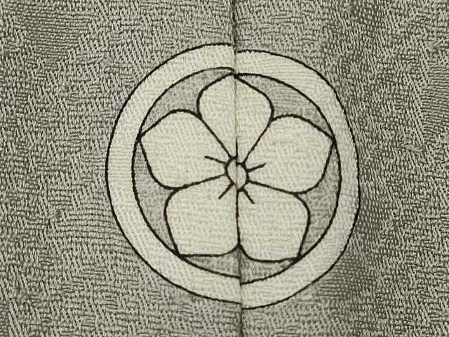 平和屋着物●本草木染作家　瑞寶　色無地　吉祥地紋　白鼠色　正絹　逸品　CABG2115ze