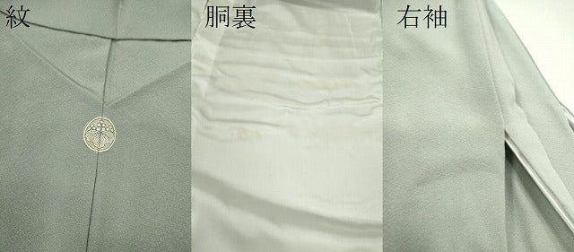 平和屋着物●上質な色無地　湊鼠色　正絹　逸品　CABG2118ze