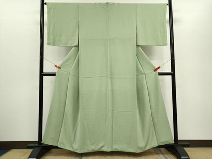 平和屋着物●上質な色無地　銀鼠色　正絹　逸品　CABG2119ze