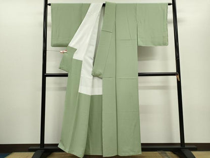 平和屋着物●上質な色無地　銀鼠色　正絹　逸品　CABG2119ze