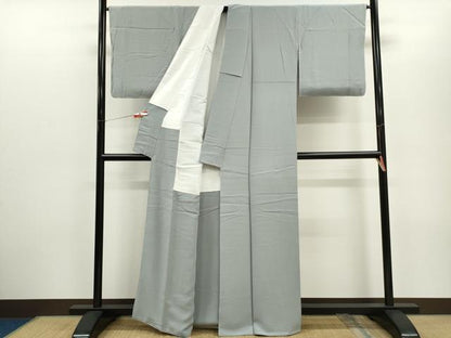 平和屋着物●上質な色無地　山葵色　正絹　逸品　未使用　CABG2120ze