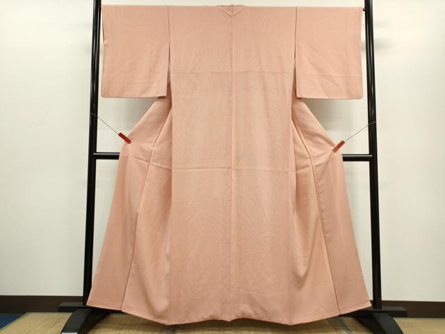 平和屋着物●江戸小紋　万筋　銀朱色×白練色　正絹　逸品　CABG2123ze