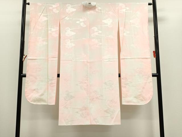 平和屋着物●振袖用長襦袢　袷　草花地紋　暈し染め　正絹　逸品　CABG2127ze