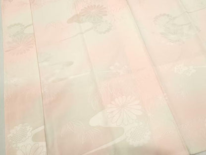 平和屋着物●振袖用長襦袢　袷　草花地紋　暈し染め　正絹　逸品　CABG2127ze