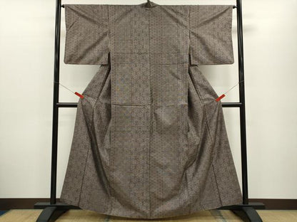 平和屋着物●本場大島紬　9マルキ　麻の葉間道　正絹　逸品　CABG2133ze