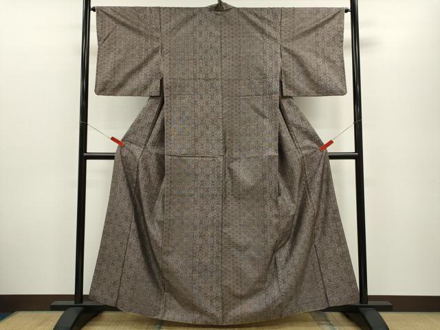 平和屋着物●本場大島紬　9マルキ　麻の葉間道　正絹　逸品　CABG2133ze