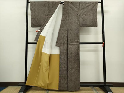 平和屋着物●本場大島紬　9マルキ　麻の葉間道　正絹　逸品　CABG2133ze