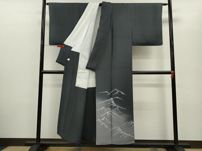 平和屋着物●染色作家　草野一騎　色留袖　手描き　遠山文　暈し染め　銀彩　健勝苑扱い　正絹　逸品　未使用　CABG2134ze