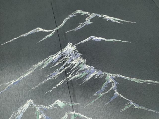 平和屋着物●染色作家　草野一騎　色留袖　手描き　遠山文　暈し染め　銀彩　健勝苑扱い　正絹　逸品　未使用　CABG2134ze