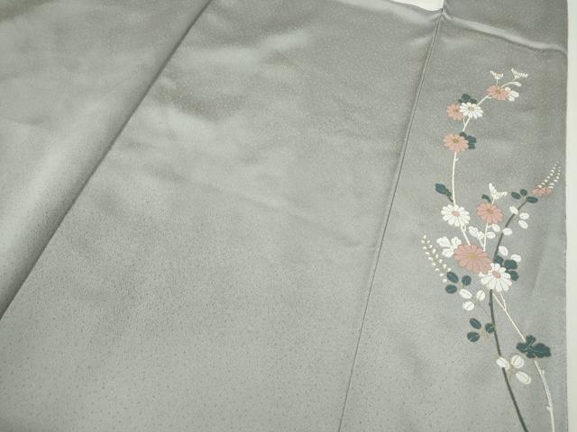 平和屋着物●訪問着　道長草花文　たたき染め　金彩　正絹　逸品　CABG2135ze