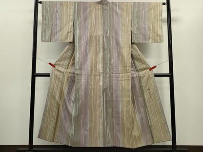 平和屋着物●染色家 岩浅公展　小紋　本場染大島紬地　絞り　杢目文様　暈し染め　正絹　逸品　CABG2137ze