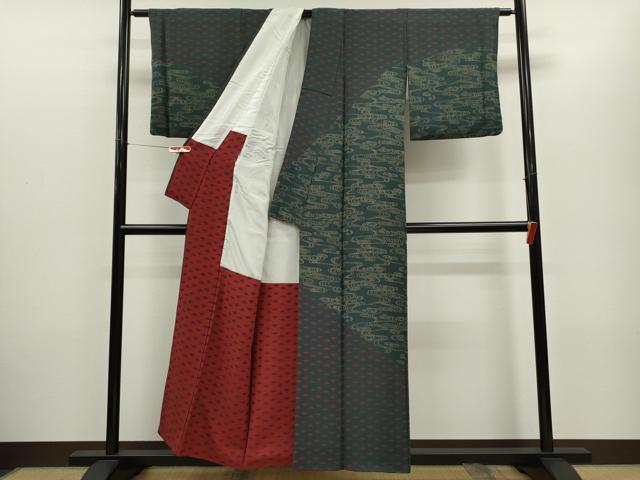 平和屋着物●訪問着　飛鶴流水文　正絹　逸品　CABG2139ze