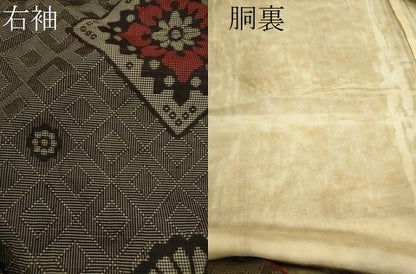 平和屋着物●本場大島紬　龍郷絣　菱花文　正絹　逸品　CABG2144ze