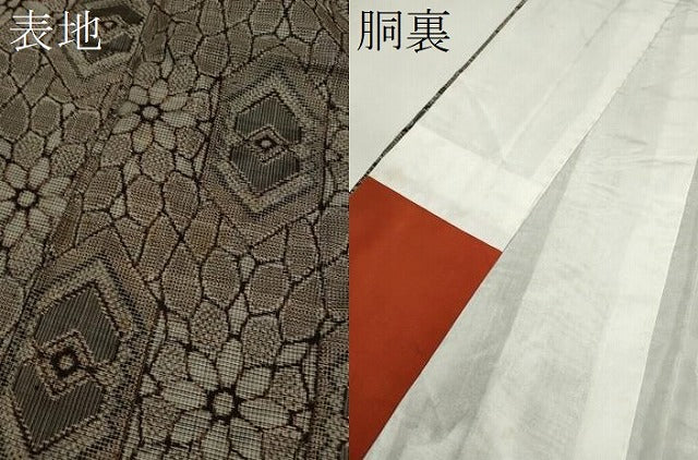 平和屋着物●本場大島紬　割り込み絣　亀甲花文　正絹　逸品　CABG2149ze