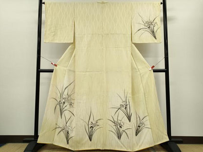 平和屋着物■訪問着 手描き スイセン 暈し染め 金彩 正絹 逸品 CABG2180ze