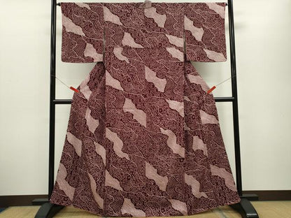 平和屋着物■上質な小紋　総絞り　吉祥花文　正絹　逸品　CABG2197ze