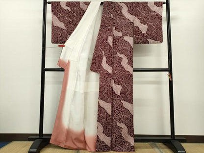 平和屋着物■上質な小紋　総絞り　吉祥花文　正絹　逸品　CABG2197ze