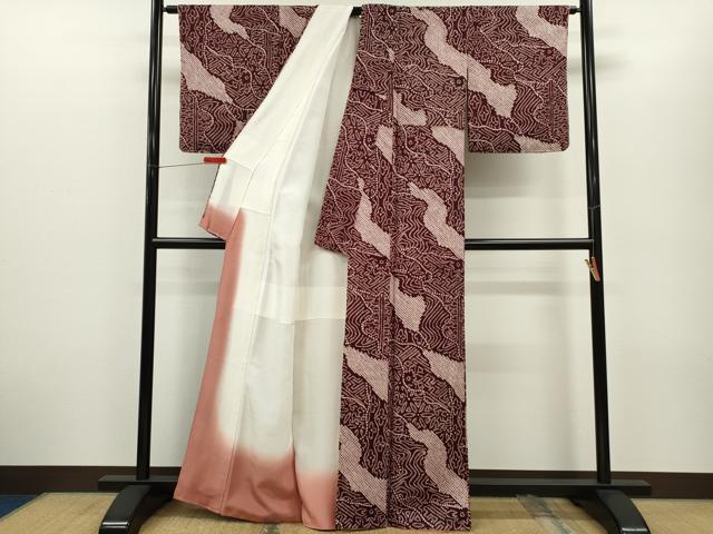 平和屋着物■上質な小紋　総絞り　吉祥花文　正絹　逸品　CABG2197ze