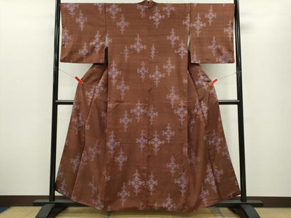 平和屋着物■上質な紬 花菱文 正絹 逸品 CABG2201ze