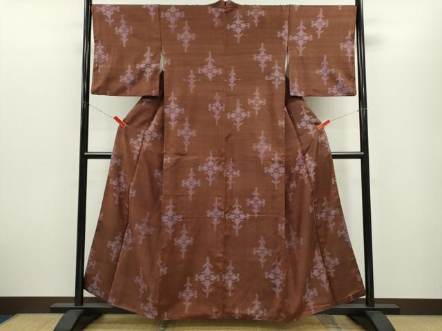 平和屋着物■上質な紬 花菱文 正絹 逸品 CABG2201ze