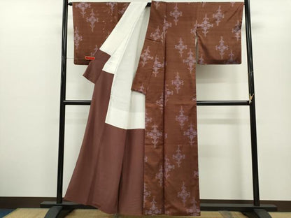 平和屋着物■上質な紬 花菱文 正絹 逸品 CABG2201ze