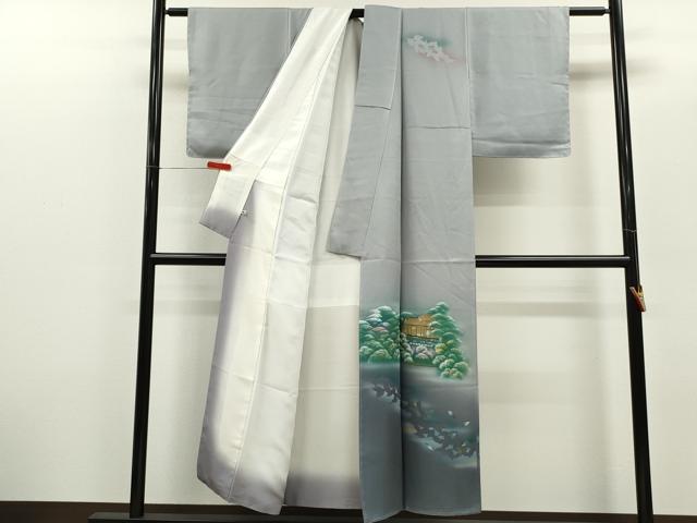 平和屋着物■訪問着　手描き　風景文　暈し染め　金彩　さが美扱い　正絹　逸品　CABG2202ze