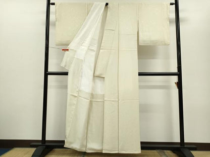 平和屋着物■上質な色無地 箔散らし 象牙色 正絹 逸品 CABG2204ze