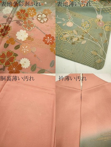 平和屋着物■高級染元　粋峰　林芳夫　京加賀友禅　訪問着　枝花文　暈し染め　金彩　正絹　逸品　CABG2205ze