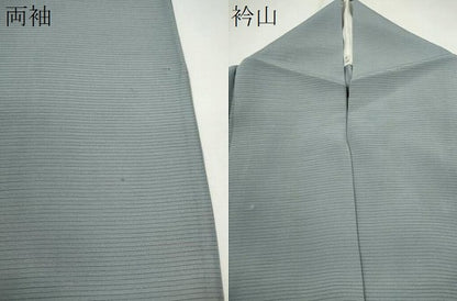 平和屋着物＊夏物　色無地　絽　桔梗鼠色　正絹　逸品　CABG2220ze