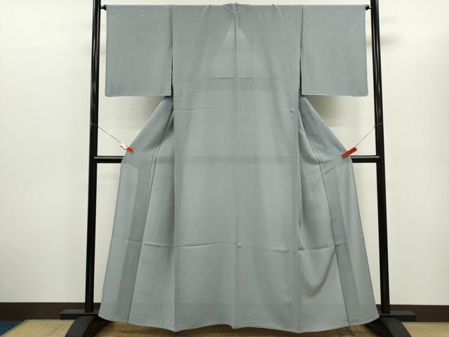 平和屋着物＊夏物　色無地　絽　桔梗鼠色　正絹　逸品　CABG2220ze