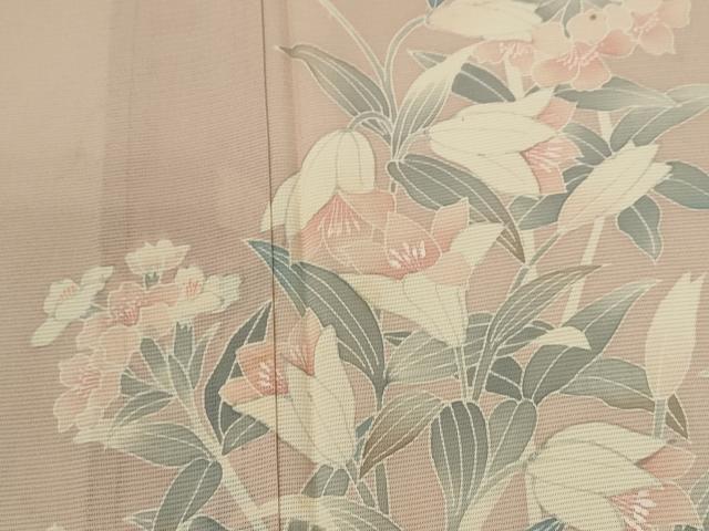 平和屋着物＊夏物　訪問着　絽　枝花文　正絹　逸品　CABG2222ze