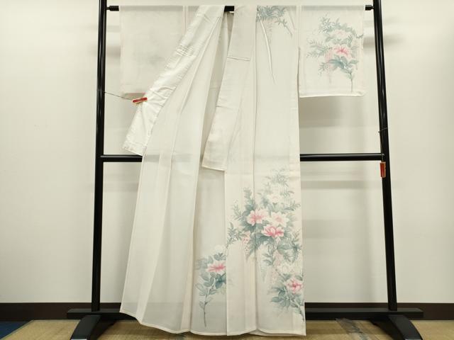 平和屋着物＊夏物　訪問着　手描き　枝花文　正絹　逸品　CABG2226ze