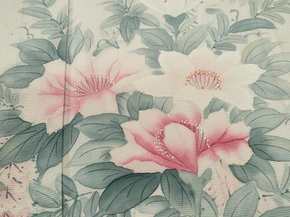 平和屋着物＊夏物　訪問着　手描き　枝花文　正絹　逸品　CABG2226ze