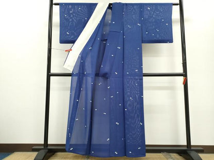 平和屋着物＊夏物　小紋　絽　あられ　正絹　逸品　CABG2227ze