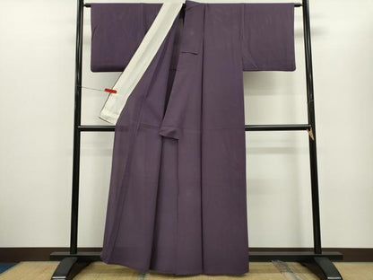 平和屋着物＊夏物　色無地　絽　滅紫色　正絹　逸品　CABG2230ze