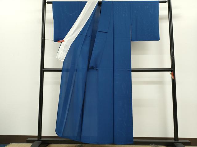 平和屋着物＊夏物　色無地　絽　紺瑠璃色　正絹　逸品　CABG2231ze