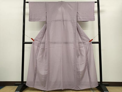 平和屋着物＊夏物　色無地　絽　淡紅藤色　正絹　逸品　CABG2234ze