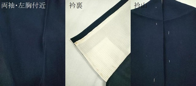 平和屋着物＊夏物　色無地　絽　濃藍色　正絹　逸品　CABG2235ze